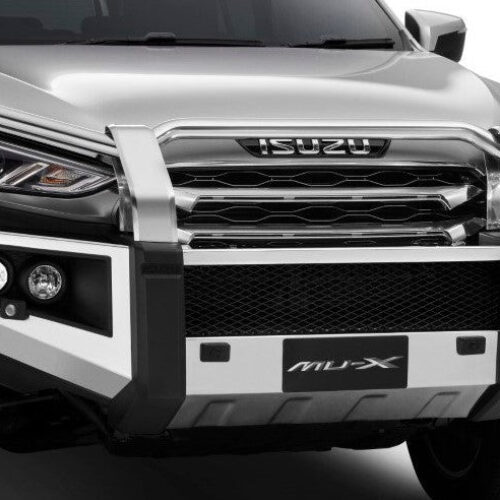 ISUZU MU-X MY21 – POLISHED ALLOY BULL BAR (WITH FOG LIGHTS)